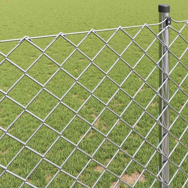 vidaXL Chain Link Fence Silver 25 x 0.6 m Galvanised Steel