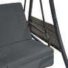 vidaXL Garden Swing Bench with Adjustable Canopy Dark Grey&nbsp;Steel