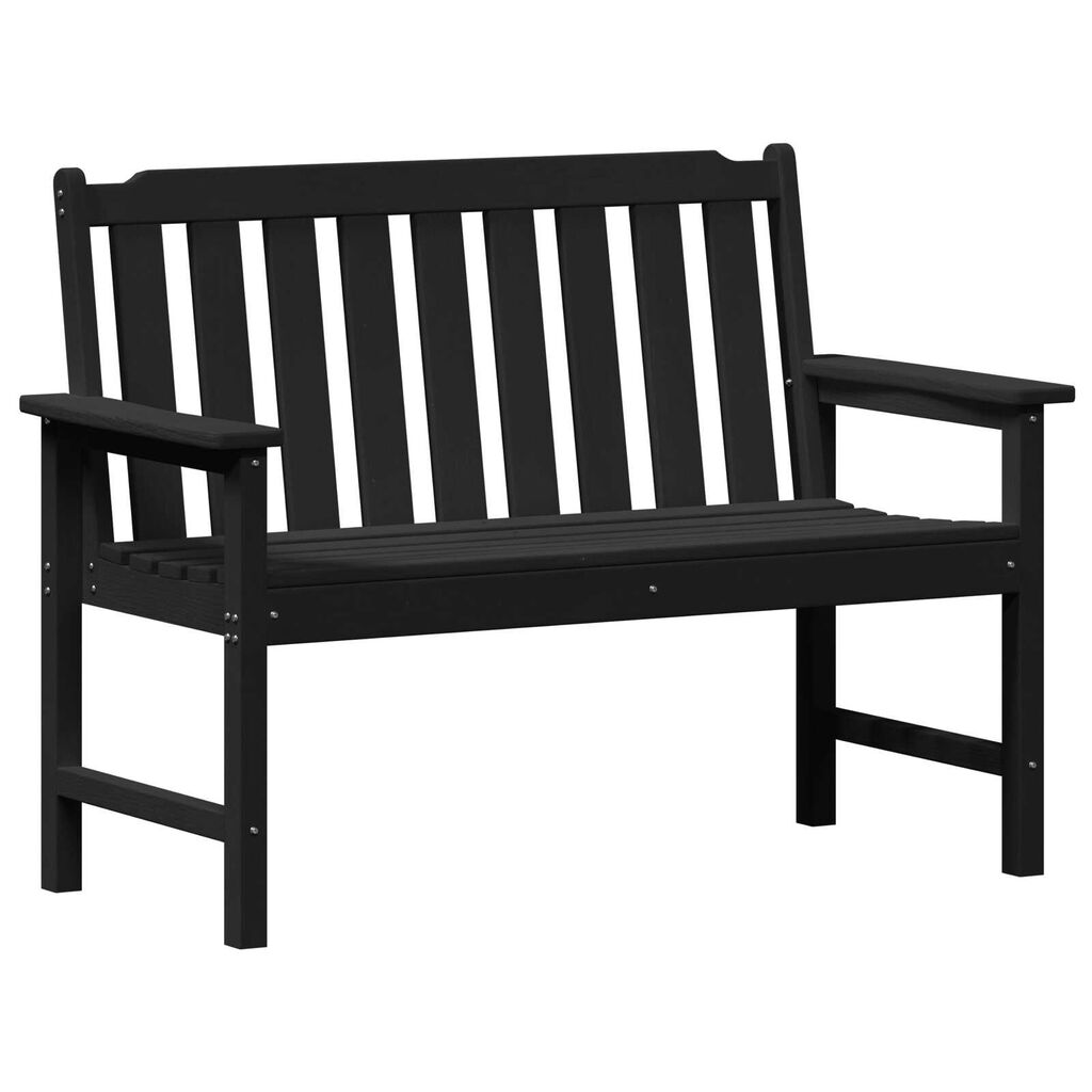 vidaXL Garden Bench Black 120 cm HDPE