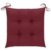 vidaXL Garden Chairs 2 pcs with Wine Red Cushions Solid Teak Wood