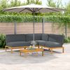 vidaXL Sofa Set with Cushion Plain 4 pcs Anthracite Solid Acacia Wood