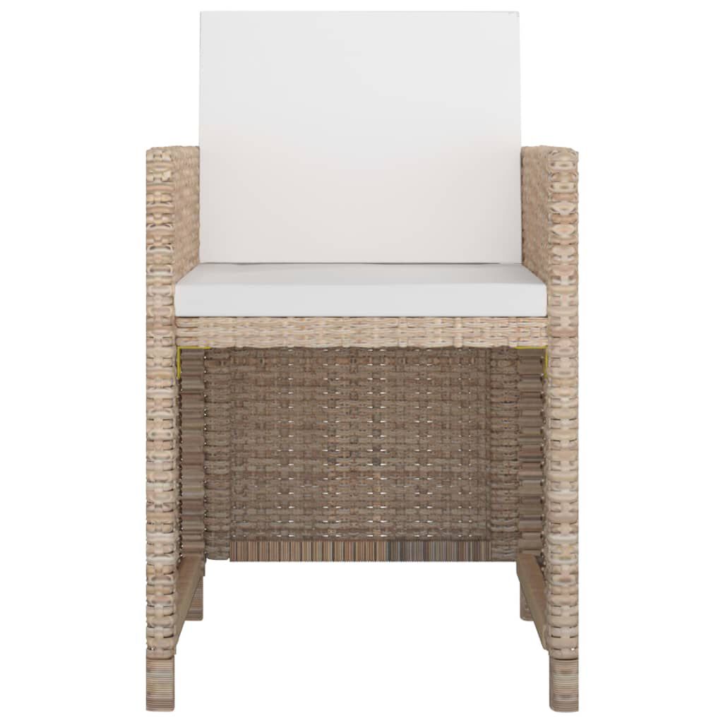 vidaXL 9 Piece Outdoor Dining Set with Cushions Poly Rattan Beige