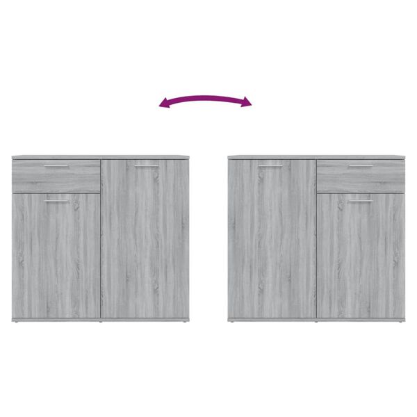 vidaXL Sideboard Grey Sonoma 80x36x75 cm Engineered Wood