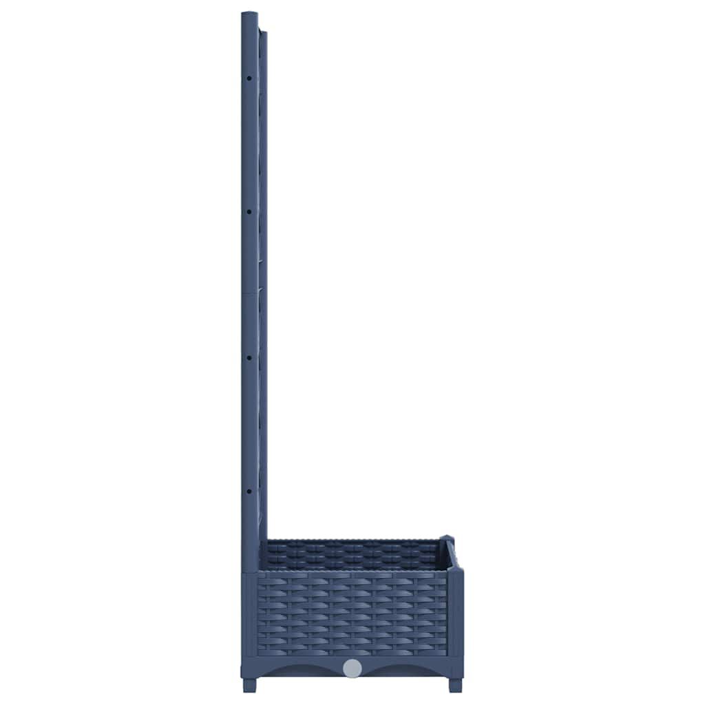 vidaXL Garden Planter with Trellis Blue Grey 40x40x121.5 cm PP