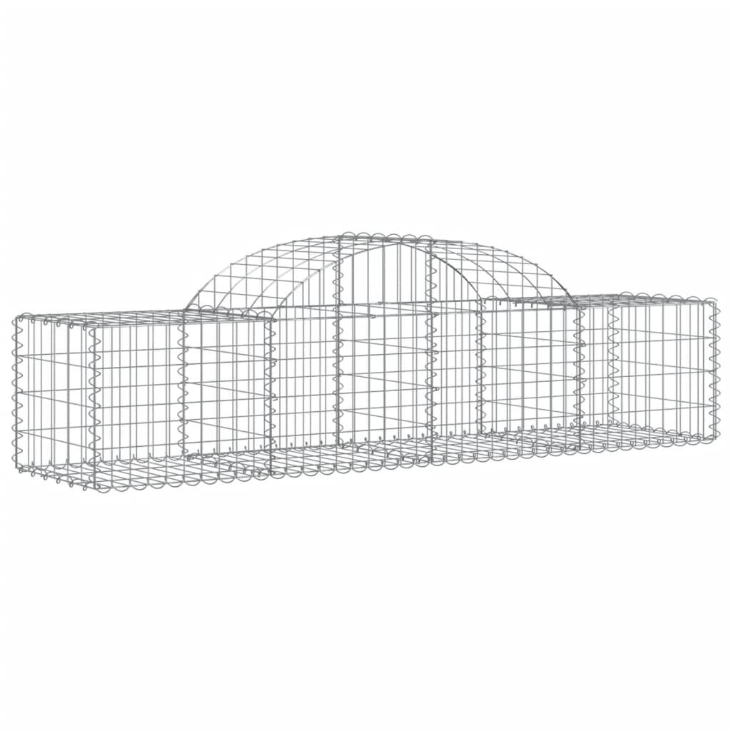 vidaXL Arched Gabion Baskets 3 pcs 200x50x40/60 cm Galvanised Iron