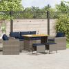 vidaXL 6 Piece Garden Sofa Set with Cushions Grey Poly Rattan