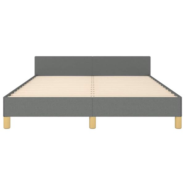 vidaXL Bed Frame without Mattress Dark Grey Queen Fabric