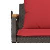 vidaXL Swing Bench with Cushions Brown 63x62x40 cm Poly Rattan