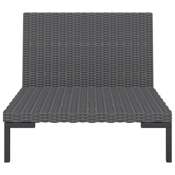 vidaXL 7 Piece Garden Lounge Set with Cushions Poly Rattan Dark Grey