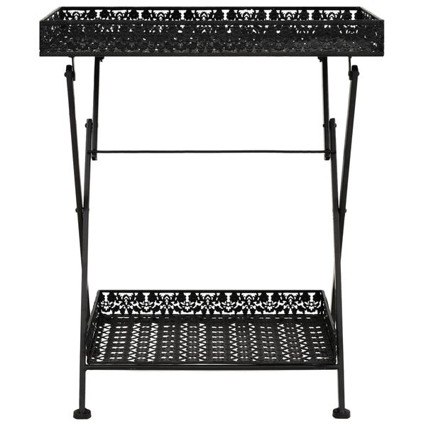 vidaXL Folding Tea Table Vintage Style Metal 58x35x72 cm Black