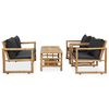 vidaXL 4 Piece Garden Lounge Set with Cushions Bamboo