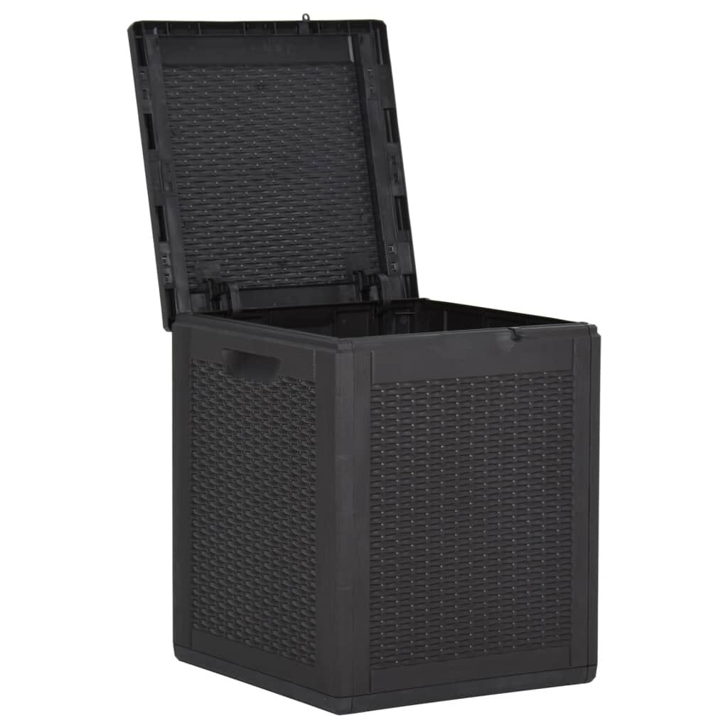 vidaXL Garden Storage Box 90L Black PP Rattan