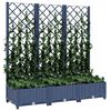 vidaXL Garden Planter with Trellis Blue Grey 120x40x121.5 cm PP