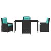 vidaXL Garden Dining Set 5 pcs Black Poly rattan