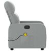 vidaXL Massage Recliner Chair Light Grey Fabric