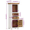 vidaXL Highboard Brown&White 40x30x110 cm Solid Wood Mango and Acacia