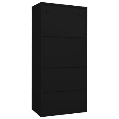 vidaXL Wardrobe Black 80x50x180 cm Steel