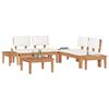 vidaXL Garden Bench Set with Cushion 3 pcs Brown and Cream