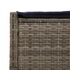 vidaXL Double Sun Lounger with Cushions Grey Poly Rattan