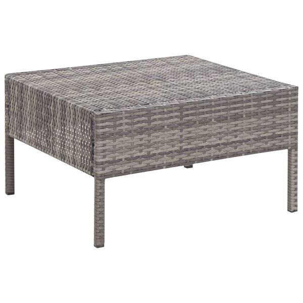 vidaXL 6 Piece Garden Lounge Set with Cushions Poly Rattan Grey