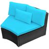 vidaXL 13 Piece Garden Lounge Set with Cushions Poly Rattan Blue