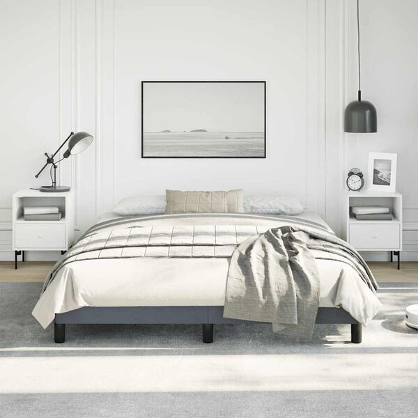 vidaXL Bed Frame without Mattress Dark Grey 152x203 cm Queen Velvet