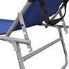 vidaXL Folding Sun Lounger with Canopy Blue Aluminium