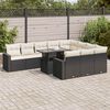 vidaXL 11 Piece Garden Sofa Set with Cushions Black Poly Rattan