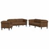 vidaXL 3 Piece Sofa Set Brown Velvet