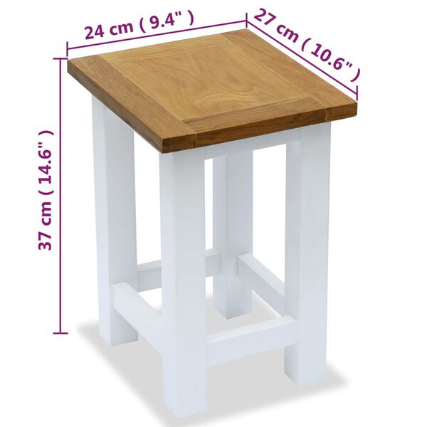 vidaXL End Tables 2 pcs 27x24x37 cm Solid Oak Wood