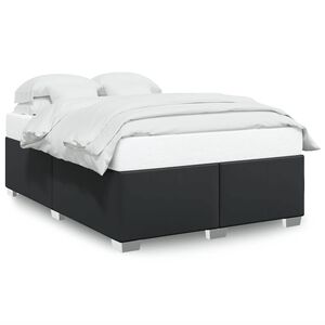 vidaXL Bed Frame without Mattress Black Full Faux Leather