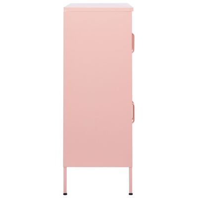 vidaXL Storage Cabinet Pink 80x35x101.5 cm Steel