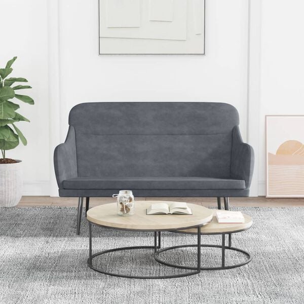 vidaXL Bench Dark Grey 110x76x80 cm Velvet