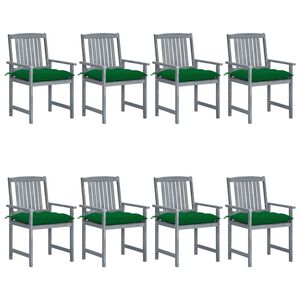 vidaXL Garden Chairs with Cushions 8 pcs Solid Acacia Wood Grey
