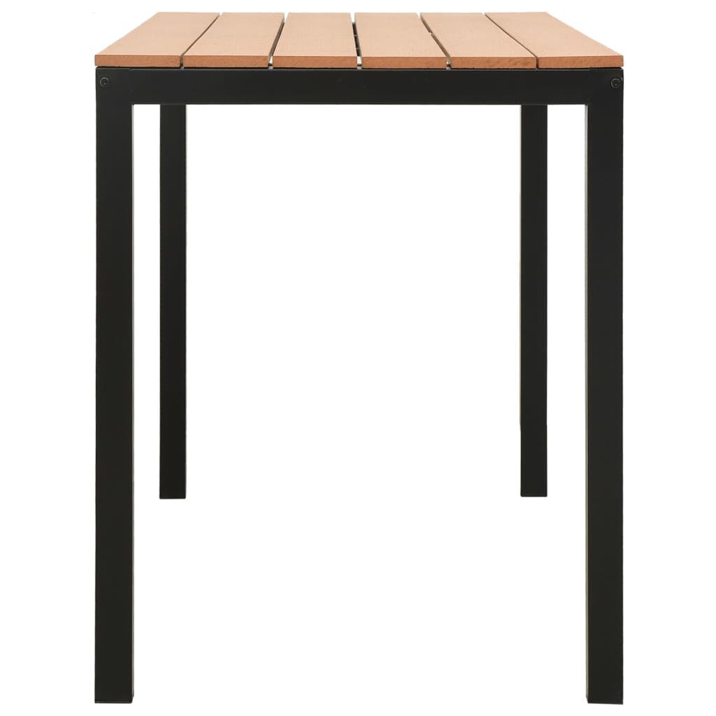 vidaXL 3 Piece Garden Dining Set Steel and WPC Brown and Black