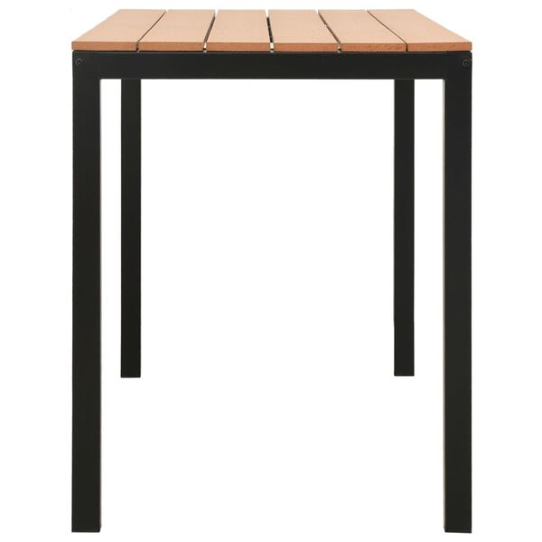 vidaXL 3 Piece Garden Dining Set Steel and WPC Brown and Black