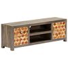 vidaXL TV Cabinet Grey 120x30x40 cm Solid Mango Wood