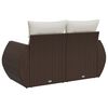 vidaXL Garden Sofa with Cushions 2-Seater Brown Poly Rattan