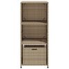 vidaXL Garden Storage Cabinet Beige 50x55x115 cm Poly Rattan