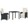 vidaXL Garden Dining Set with Cushion 5 pcs Black Poly Rattan