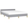 vidaXL Bed Frame without Mattress Light Grey Queen Fabric