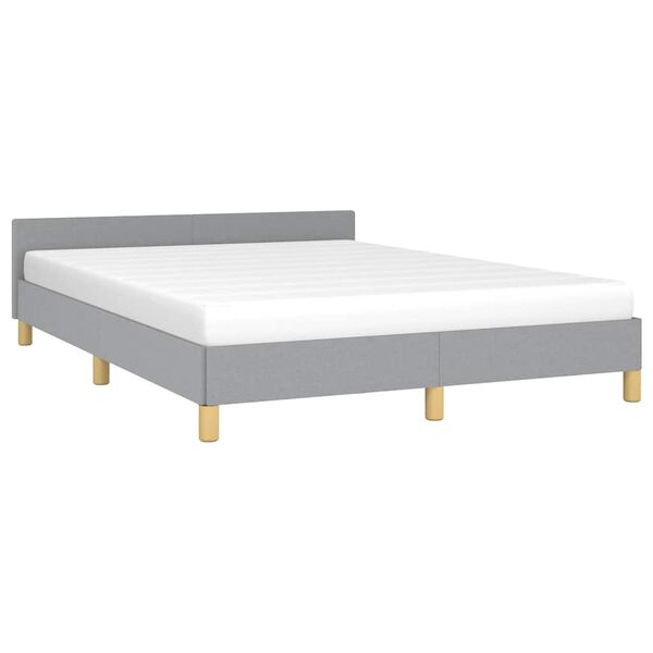 vidaXL Bed Frame without Mattress Light Grey Queen Fabric