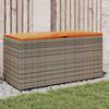 vidaXL Garden Storage Box Grey 110x50x54 cm Poly Rattan Acacia Wood