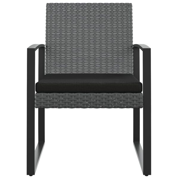 vidaXL Garden Dining Chairs 2 pcs Dark Grey PP Rattan