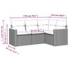 vidaXL 4 Piece Garden Sofa Set with Cushions Black Poly Rattan