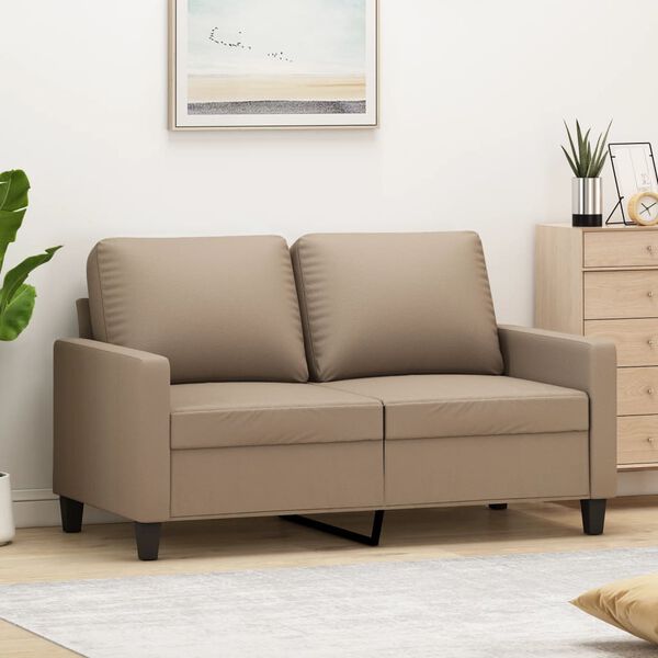 vidaXL 2-Seater Sofa Cappuccino 120 cm Faux Leather