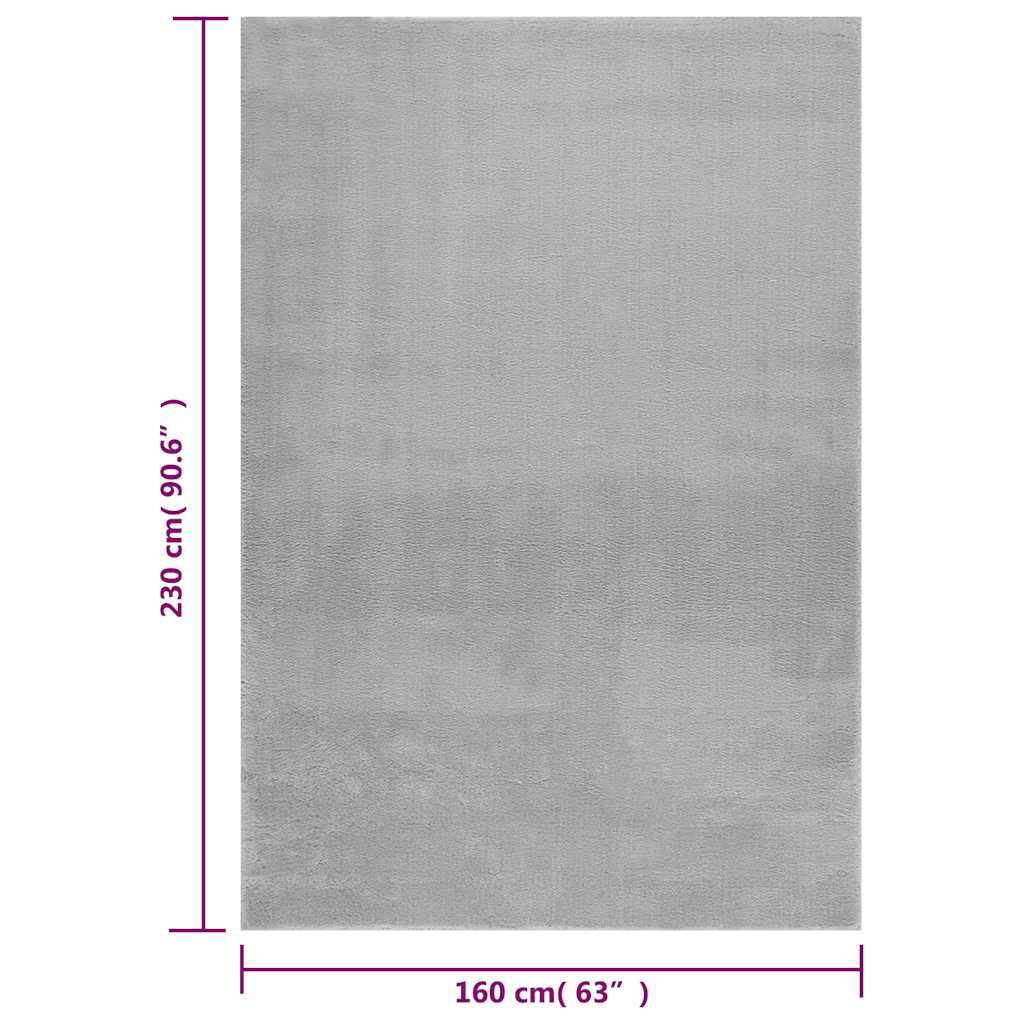 vidaXL Washable Rug Soft Shaggy Grey 160x230 cm Anti Slip