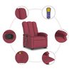 vidaXL Stand up Massage Recliner Chair Wine Red Fabric