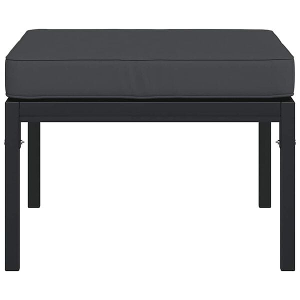 vidaXL Garden Footstools with Grey Cushions 2 pcs 60x60x35 cm Steel