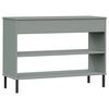 vidaXL Console Cabinet with Metal Legs Grey Solid Wood Pine OSLO